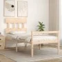 Bed for seniors with solid wood headboard 90x200 cm by vidaXL, Beds and slatted bases - Ref: Foro24-3195401, Price: 125,36 €,...