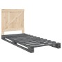 Estructura de cama con cabecero madera de pino gris 90x200 cm