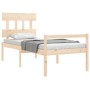 Bed for seniors with solid wood headboard 90x200 cm by vidaXL, Beds and slatted bases - Ref: Foro24-3195401, Price: 117,59 €,...