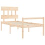 Bed for seniors with solid wood headboard 90x200 cm by vidaXL, Beds and slatted bases - Ref: Foro24-3195401, Price: 117,59 €,...