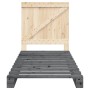Estructura de cama con cabecero madera de pino gris 90x200 cm