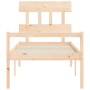 Bed for seniors with solid wood headboard 90x200 cm by vidaXL, Beds and slatted bases - Ref: Foro24-3195401, Price: 117,59 €,...
