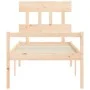 Bed for seniors with solid wood headboard 90x200 cm by vidaXL, Beds and slatted bases - Ref: Foro24-3195401, Price: 125,36 €,...