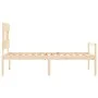 Bed for seniors with solid wood headboard 90x200 cm by vidaXL, Beds and slatted bases - Ref: Foro24-3195401, Price: 125,36 €,...
