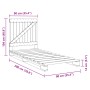 Estructura de cama con cabecero madera de pino gris 90x200 cm
