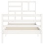 Weißer Massivholzbettrahmen mit Kopfteil 90x200 cm von vidaXL, Betten und Lattenroste - Ref: Foro24-3194882, Preis: 96,88 €, ...