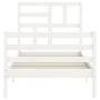 White solid wood bed frame with headboard 90x200 cm by vidaXL, Beds and slatted bases - Ref: Foro24-3194882, Price: 95,67 €, ...