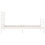 White solid wood bed frame with headboard 90x200 cm by vidaXL, Beds and slatted bases - Ref: Foro24-3194882, Price: 96,88 €, ...