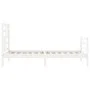 White solid wood bed frame with headboard 90x200 cm by vidaXL, Beds and slatted bases - Ref: Foro24-3194882, Price: 95,67 €, ...