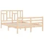 Bed frame with solid wood headboard 120x200 cm by vidaXL, Beds and slatted bases - Ref: Foro24-3194956, Price: 113,03 €, Disc...