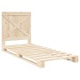 Estructura de cama con cabecero madera maciza de pino 90x200 cm