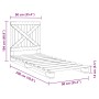Estructura de cama con cabecero madera maciza de pino 90x200 cm
