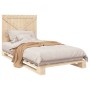 Estructura de cama con cabecero madera maciza pino 100x200 cm