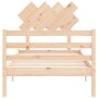 Bed frame with solid wood headboard 90x200 cm by vidaXL, Beds and slatted bases - Ref: Foro24-3195271, Price: 88,12 €, Discou...