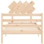 Bed frame with solid wood headboard 90x200 cm by vidaXL, Beds and slatted bases - Ref: Foro24-3195271, Price: 86,99 €, Discou...