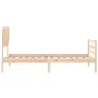 Bed frame with solid wood headboard 90x200 cm by vidaXL, Beds and slatted bases - Ref: Foro24-3195271, Price: 86,99 €, Discou...
