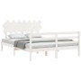 Weißer Massivholzbettrahmen mit Kopfteil 140x200 cm von vidaXL, Betten und Lattenroste - Ref: Foro24-3195287, Preis: 133,60 €...