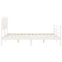 Weißer Massivholzbettrahmen mit Kopfteil 140x200 cm von vidaXL, Betten und Lattenroste - Ref: Foro24-3195287, Preis: 133,60 €...