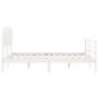 White solid wood bed frame with headboard 140x200 cm by vidaXL, Beds and slatted bases - Ref: Foro24-3195287, Price: 131,97 €...