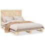 Estructura de cama con cabecero madera maciza pino 140x200 cm