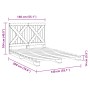Estructura de cama con cabecero madera maciza pino 140x200 cm