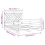 Estructura de cama con cabecero madera maciza pino 140x200 cm