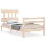 Estructura de cama con cabecero madera maciza 90x200 cm de vidaXL, Camas y somieres - Ref: Foro24-3195141, Precio: 87,12 €, D...