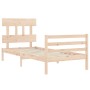 Bed frame with solid wood headboard 90x200 cm by vidaXL, Beds and slatted bases - Ref: Foro24-3195141, Price: 87,12 €, Discou...