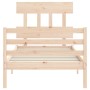 Estructura de cama con cabecero madera maciza 90x200 cm de vidaXL, Camas y somieres - Ref: Foro24-3195141, Precio: 87,12 €, D...