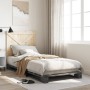Estructura de cama con cabecero madera de pino gris 90x200 cm