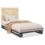 Estructura de cama con cabecero madera de pino gris 100x200cm