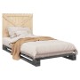 Estructura de cama con cabecero madera de pino gris 100x200cm