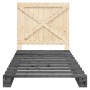 Estructura de cama con cabecero madera de pino gris 100x200cm