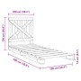 Estructura de cama con cabecero madera de pino gris 100x200cm
