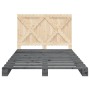 Estructura de cama sin colchón madera de pino gris 160x200 cm
