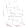 Silla mecedora con reposapiés terciopelo crema