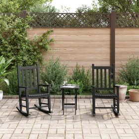 Mecedoras para niños 2 uds madera maciza de álamo negras Mecedoras para niños 2 uds madera maciza de álamo negras