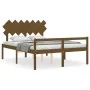 Doppelbett für Senioren, Kopfteil aus honigbraunem Holz von vidaXL, Betten und Lattenroste - Ref: Foro24-3195554, Preis: 156,...