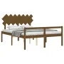 Doppelbett für Senioren, Kopfteil aus honigbraunem Holz von vidaXL, Betten und Lattenroste - Ref: Foro24-3195554, Preis: 156,...