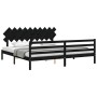 Bed frame with black solid wood headboard 200x200 cm by vidaXL, Beds and slatted bases - Ref: Foro24-3195310, Price: 175,72 €...