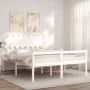Cama personas mayores cabecero madera maciza blanco 160x200 cm de vidaXL, Camas y somieres - Ref: Foro24-3195557, Precio: 186...