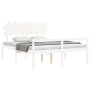Elderly bed solid wood headboard white 160x200 cm by vidaXL, Beds and slatted bases - Ref: Foro24-3195557, Price: 186,51 €, D...