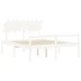 Cama personas mayores cabecero madera maciza blanco 160x200 cm de vidaXL, Camas y somieres - Ref: Foro24-3195557, Precio: 186...