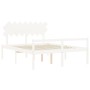 Seniorenbett Massivholz Kopfteil weiß 160x200 cm von vidaXL, Betten und Lattenroste - Ref: Foro24-3195557, Preis: 186,51 €, R...