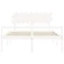 Cama personas mayores cabecero madera maciza blanco 160x200 cm de vidaXL, Camas y somieres - Ref: Foro24-3195557, Precio: 186...