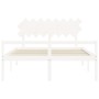 Seniorenbett Massivholz Kopfteil weiß 160x200 cm von vidaXL, Betten und Lattenroste - Ref: Foro24-3195557, Preis: 186,51 €, R...