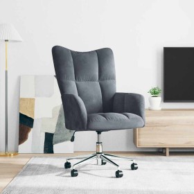 Sillón de relax de terciopelo gris oscuro