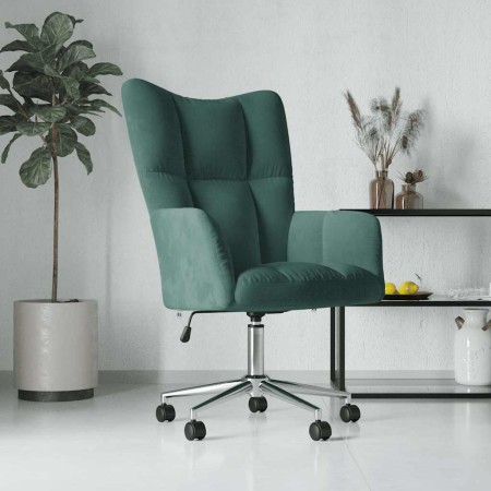 Silla de relajación de terciopelo verde oscuro