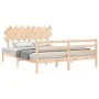 Estructura de cama con cabecero madera maciza 160x200 cm de vidaXL, Camas y somieres - Ref: Foro24-3195296, Precio: 136,31 €,...