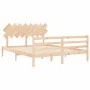 Estructura de cama con cabecero madera maciza 160x200 cm de vidaXL, Camas y somieres - Ref: Foro24-3195296, Precio: 136,31 €,...